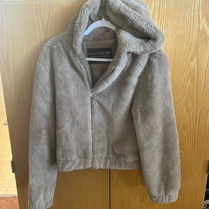 soft cropped fur jacket